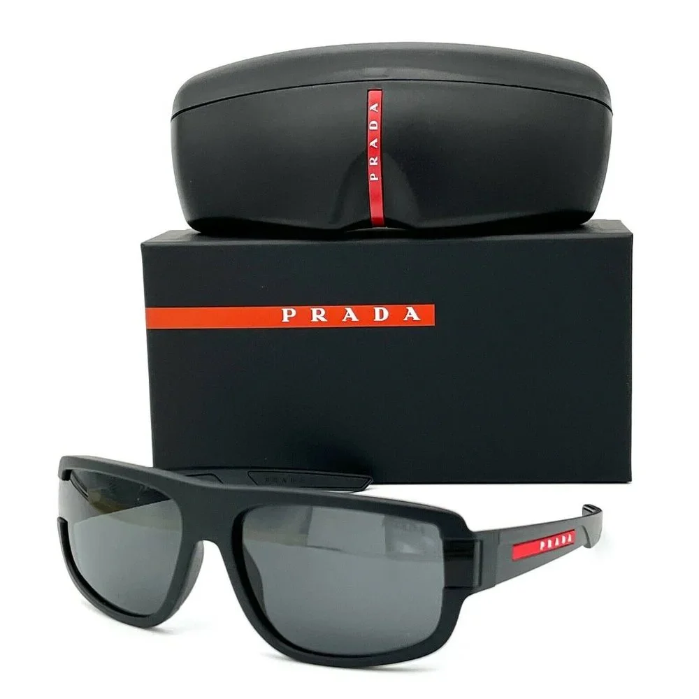 Prada Men's Black Rubber 66mm Sunglasses - Picture 3 of 5